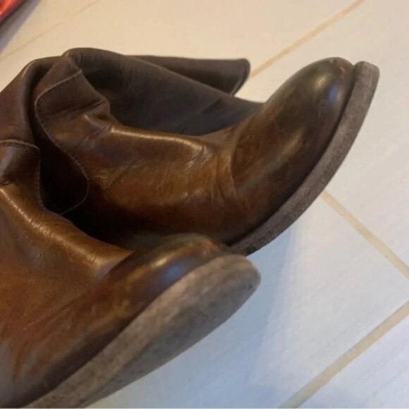 Frye Melissa Button Cognac Distressed Tall Riding Boots 6 B - Picture 9 of 9